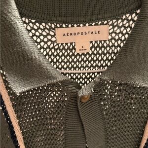 Aeropostale Olive Mesh Polo Shirt